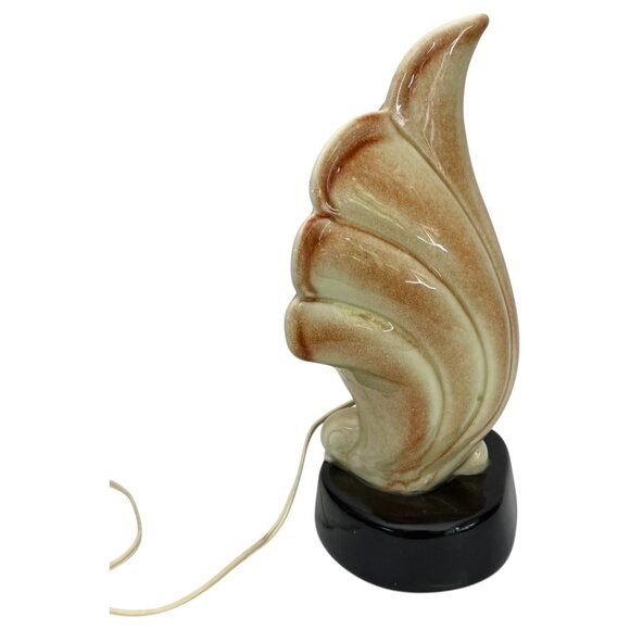 Vintage Ceramic Sea Shell Table Lamp TV Mid Century Modern Art Deco Corded Plug - Picture 8 of 12